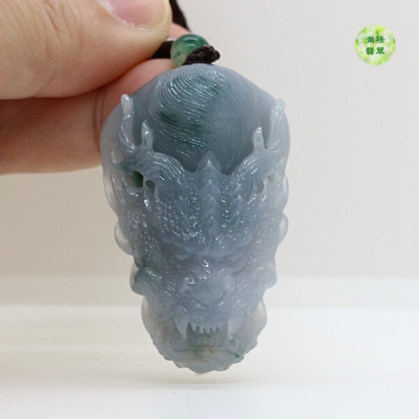 翡翠A貨玉器玉紫羅蘭龍牌翡翠吊墜 龍首往往代表那些能力很強的人才 成爲群龍之首 - Image 7