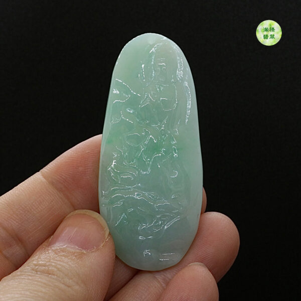 翡翠玉器A貨玉觀音菩薩翡翠玉吊墜 - Image 6