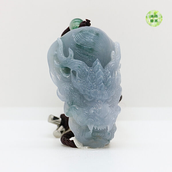 翡翠A貨玉器玉紫羅蘭龍牌翡翠吊墜 龍首往往代表那些能力很強的人才 成爲群龍之首 - Image 3