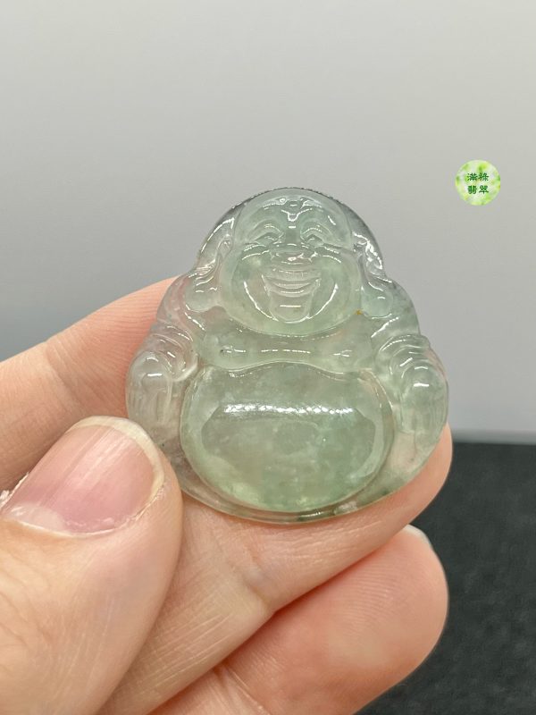 翡翠A貨玉器玉佛公翡翠吊墜 佛諧音福 福澤綿延 佩戴彌勒佛可沾福氣