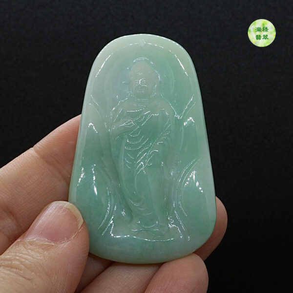 翡翠玉器A貨玉佛祖大日如來釋迦牟尼翡翠玉吊墜 - Image 3