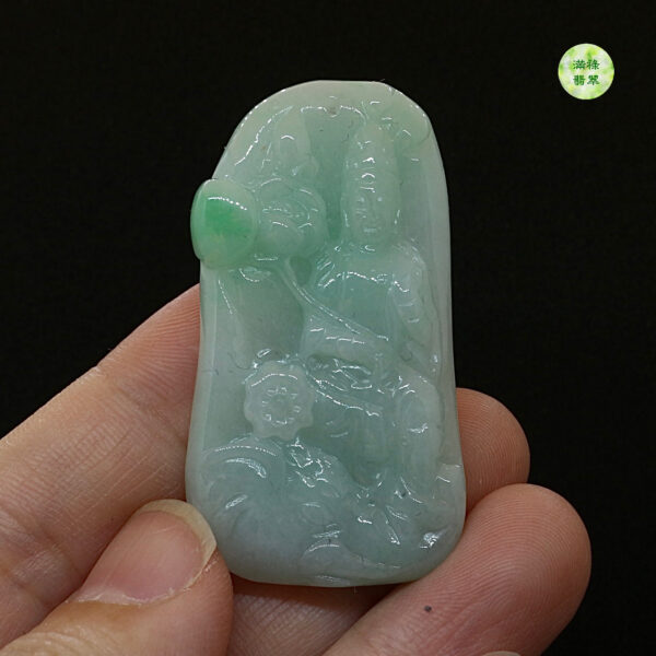 翡翠玉器A貨玉普賢菩薩翡翠玉吊墜 生肖龍蛇守護神