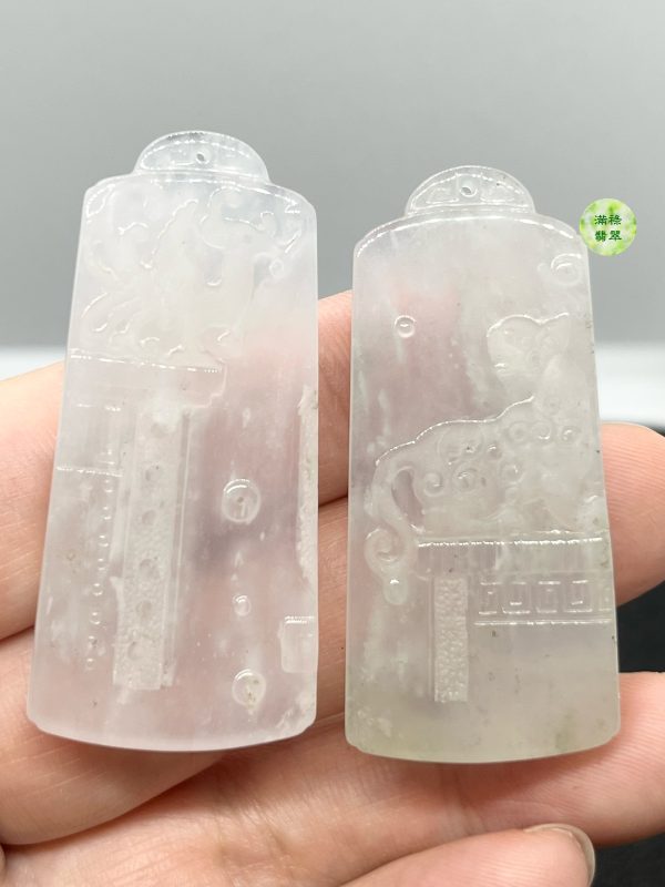 翡翠A貨玉器玉靈獸翡翠吊墜一對 青龍 白虎 朱雀 玄武是四位神話靈獸 是古人崇拜的圖騰 - Image 8