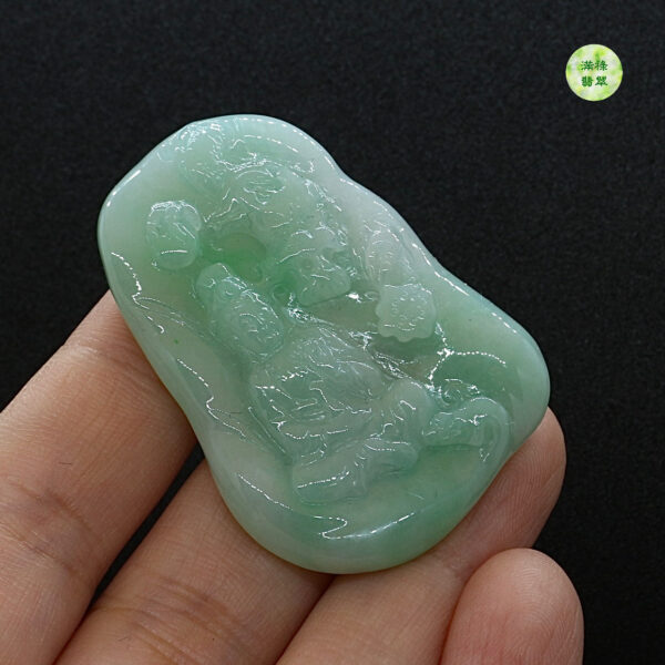 翡翠玉器A貨玉觀音菩薩翡翠玉吊墜 - Image 4