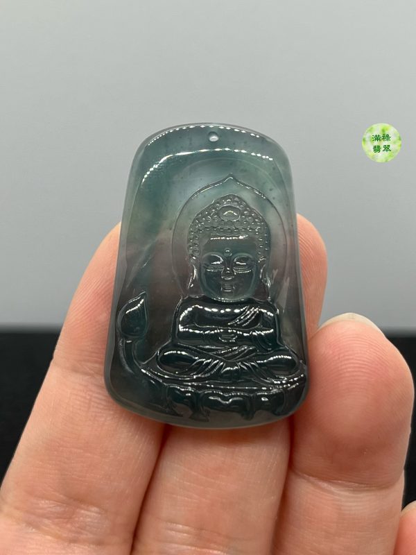 翡翠A貨玉器玉藍水玉佛寶寶佛翡翠吊墜 佛祖嬰兒面相呈現法相 肉嘟嘟臉蛋 很萌很可愛 - Image 5