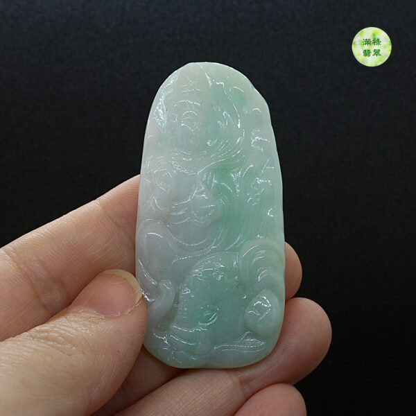 翡翠玉器A貨玉普賢菩薩翡翠玉吊墜 生肖龍蛇守護神 - Image 6