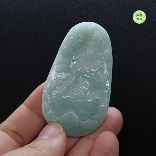 翡翠玉器A貨玉觀音菩薩翡翠玉吊墜 - Image 3