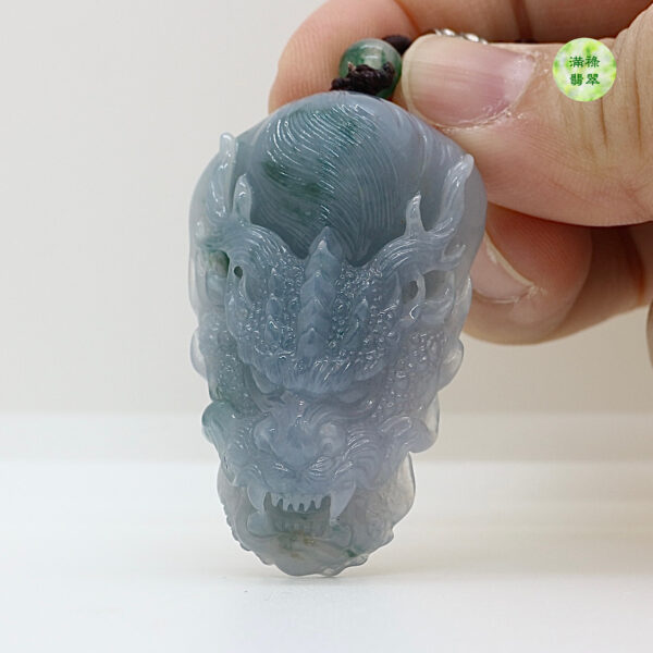 翡翠A貨玉器玉紫羅蘭龍牌翡翠吊墜 龍首往往代表那些能力很強的人才 成爲群龍之首 - Image 12