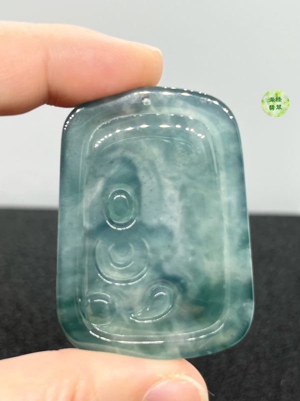 翡翠A貨玉器玉藍水玉觀音菩薩翡翠吊墜 儀態悠閒安適 莊嚴靜穆而不失親切感 - Image 8
