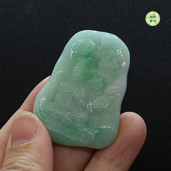 翡翠玉器A貨玉觀音菩薩翡翠玉吊墜 - Image 2