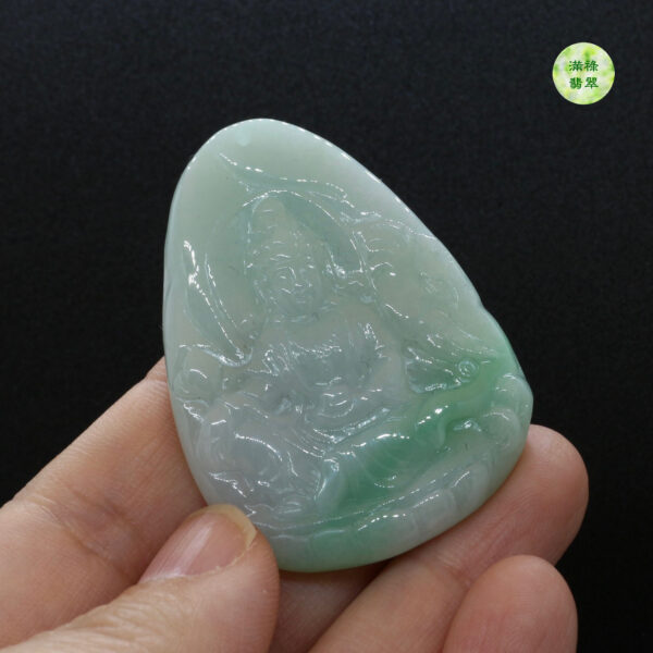 翡翠玉器A貨玉觀音菩薩翡翠玉吊墜 - Image 2