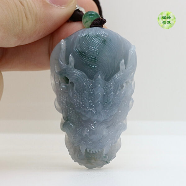翡翠A貨玉器玉紫羅蘭龍牌翡翠吊墜 龍首往往代表那些能力很強的人才 成爲群龍之首 - Image 4