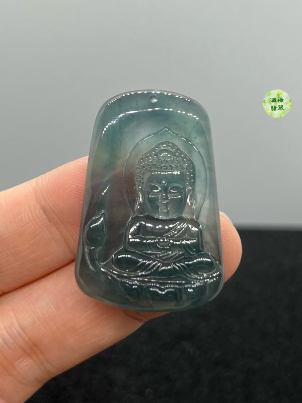 翡翠A貨玉器玉藍水玉佛寶寶佛翡翠吊墜 佛祖嬰兒面相呈現法相 肉嘟嘟臉蛋 很萌很可愛 - Image 2