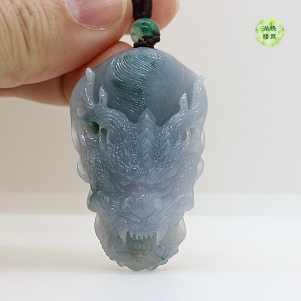 翡翠A貨玉器玉紫羅蘭龍牌翡翠吊墜 龍首往往代表那些能力很強的人才 成爲群龍之首 - Image 9