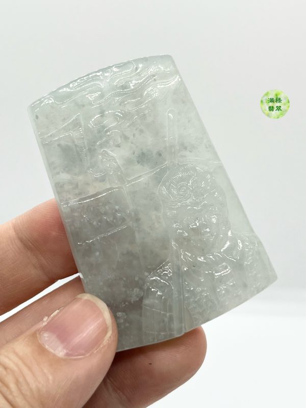 翡翠A貨玉器雪花棉玉美猴王翡翠吊墜 頭戴紫金冠 一身傲骨一朝成佛 金甲換袈裟 橫笑天涯 - Image 6