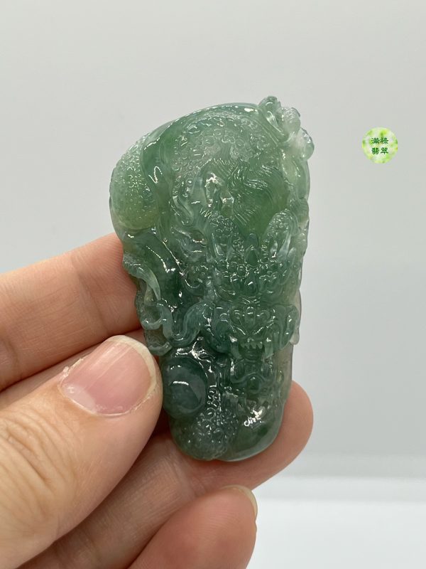翡翠A貨玉器玉龍牌翡翠吊墜 適合屬雞 屬猴 屬鼠的人佩戴 能催生各方面的運勢 - Image 6
