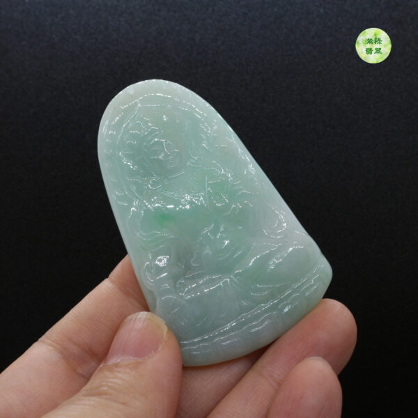 翡翠玉器A貨玉度母觀音菩薩翡翠玉吊墜 - Image 2