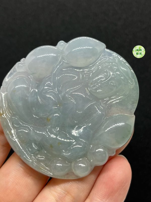翡翠A貨玉器玉觀音菩薩翡翠吊墜 觀音面相端正詳和 厚身大件 - Image 5