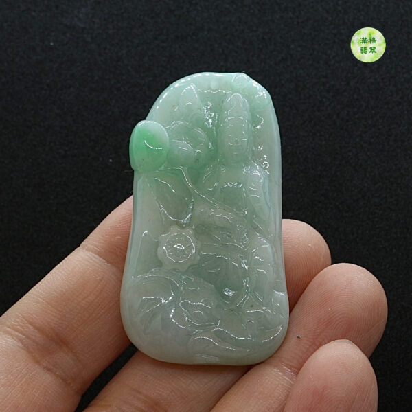 翡翠玉器A貨玉普賢菩薩翡翠玉吊墜 生肖龍蛇守護神 - Image 4