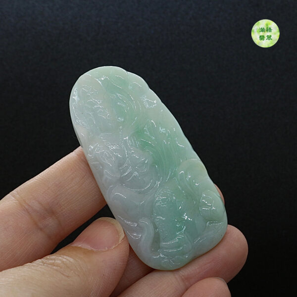 翡翠玉器A貨玉普賢菩薩翡翠玉吊墜 生肖龍蛇守護神 - Image 2
