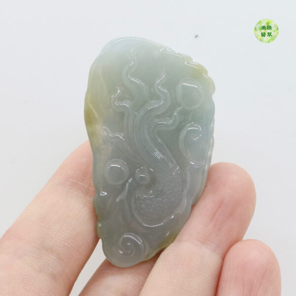 翡翠A貨玉器玉龍牌翡翠吊墜 精雕龍頭 極具東方古典感的同時又十分霸氣酷帥 - Image 9