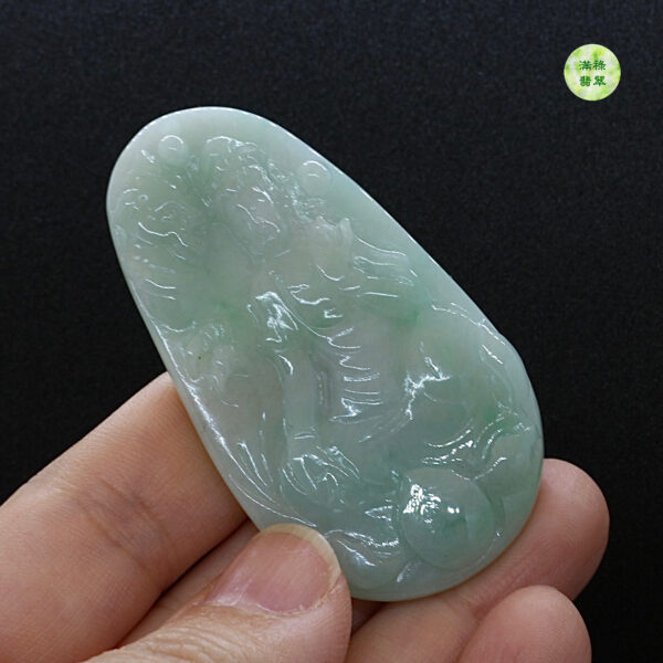 翡翠玉器A貨玉觀音菩薩翡翠玉吊墜 - Image 5