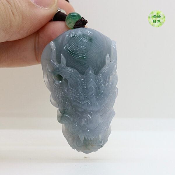 翡翠A貨玉器玉紫羅蘭龍牌翡翠吊墜 龍首往往代表那些能力很強的人才 成爲群龍之首 - Image 6