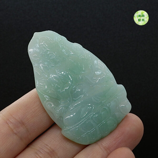 翡翠玉器A貨玉觀音菩薩翡翠玉吊墜 - Image 5