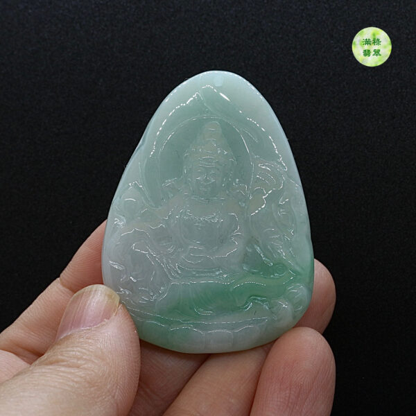 翡翠玉器A貨玉觀音菩薩翡翠玉吊墜 - Image 5