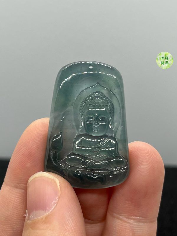 翡翠A貨玉器玉藍水玉佛寶寶佛翡翠吊墜 佛祖嬰兒面相呈現法相 肉嘟嘟臉蛋 很萌很可愛 - Image 8