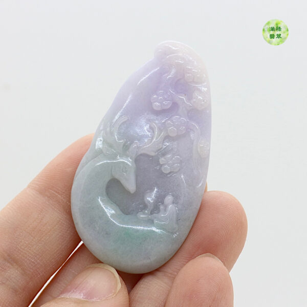 翡翠玉器A貨玉梅花鹿翡翠吊墜 祿鹿 便是祥瑞的鹿 也是富貴的鹿 - Image 2