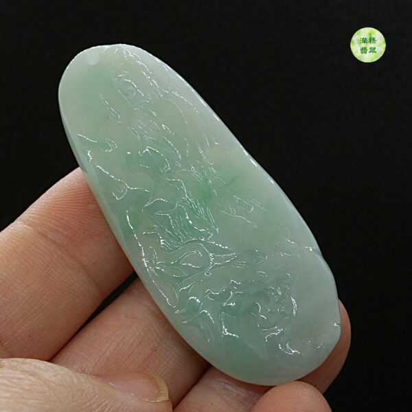 翡翠玉器A貨玉觀音菩薩翡翠玉吊墜 - Image 7