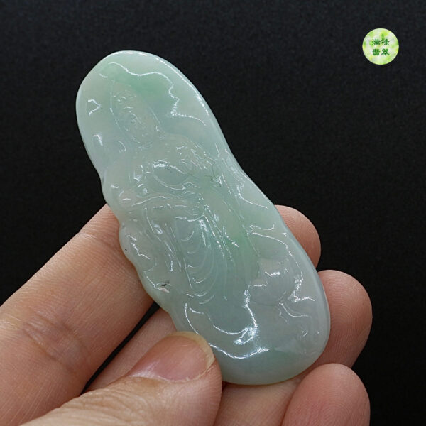 翡翠玉器A貨玉觀音菩薩翡翠玉吊墜 - Image 2