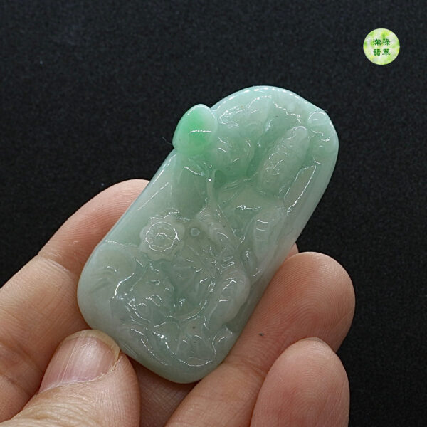 翡翠玉器A貨玉普賢菩薩翡翠玉吊墜 生肖龍蛇守護神 - Image 5