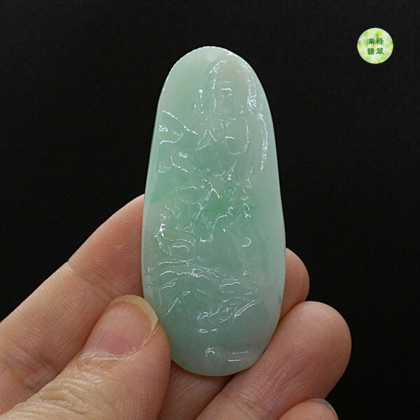 翡翠玉器A貨玉觀音菩薩翡翠玉吊墜 - Image 2