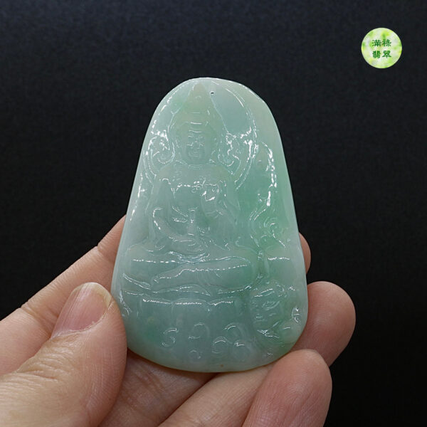 翡翠玉器A貨玉觀音菩薩翡翠玉吊墜 - Image 4