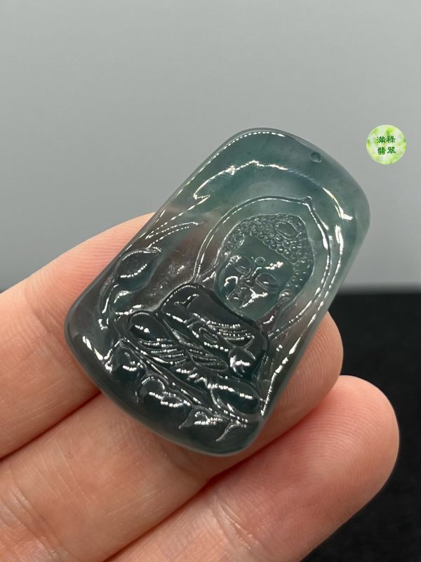 翡翠A貨玉器玉藍水玉佛寶寶佛翡翠吊墜 佛祖嬰兒面相呈現法相 肉嘟嘟臉蛋 很萌很可愛 - Image 4