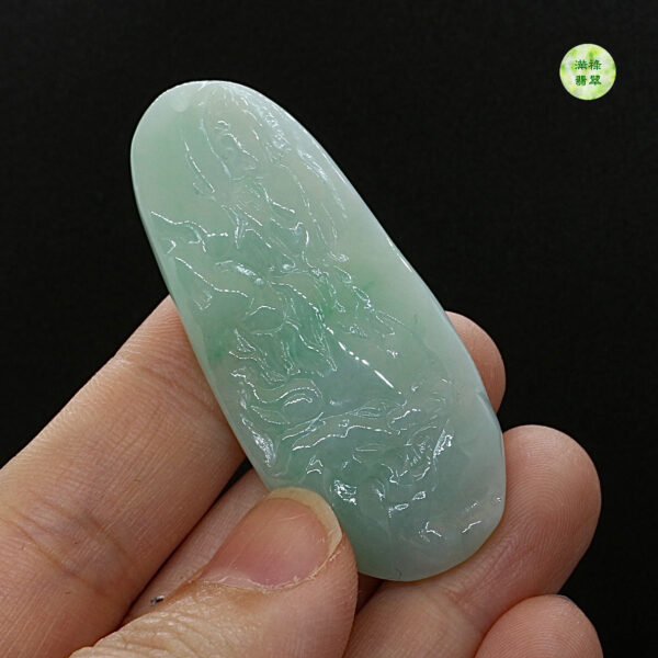 翡翠玉器A貨玉觀音菩薩翡翠玉吊墜 - Image 3