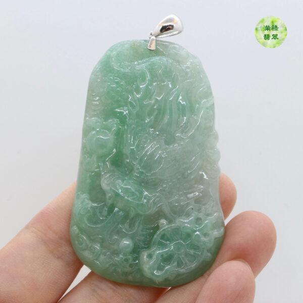 翡翠A貨玉器玉龍牌翡翠吊墜寓意着佩戴的人可以手握重權 受到別人的尊重和擁戴 - Image 10