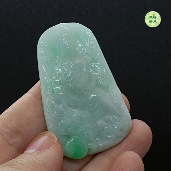翡翠玉器A貨玉觀音菩薩翡翠玉吊墜 - Image 2