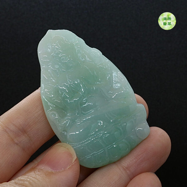 翡翠玉器A貨玉觀音菩薩翡翠玉吊墜 - Image 3