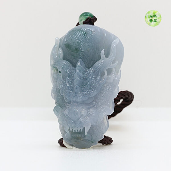 翡翠A貨玉器玉紫羅蘭龍牌翡翠吊墜 龍首往往代表那些能力很強的人才 成爲群龍之首 - Image 2