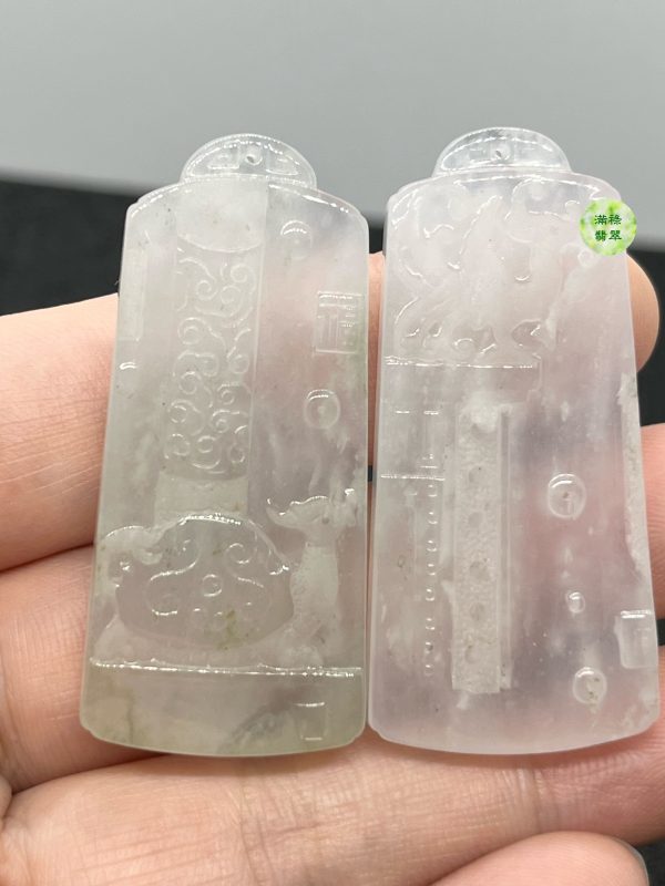 翡翠A貨玉器玉靈獸翡翠吊墜一對 青龍 白虎 朱雀 玄武是四位神話靈獸 是古人崇拜的圖騰 - Image 7