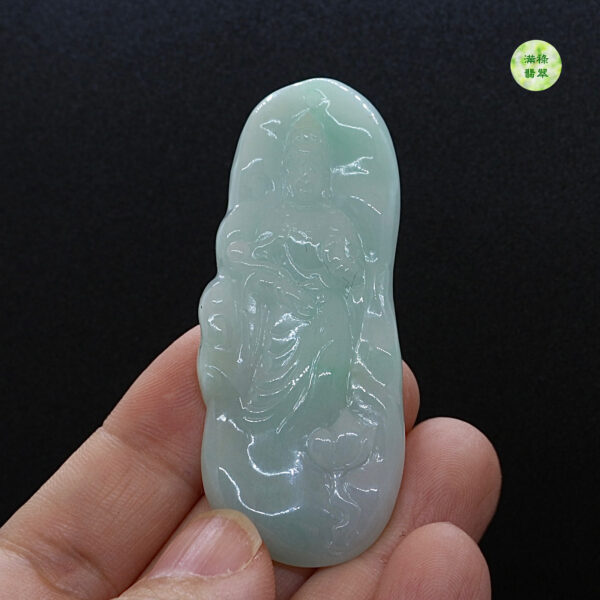 翡翠玉器A貨玉觀音菩薩翡翠玉吊墜 - Image 4