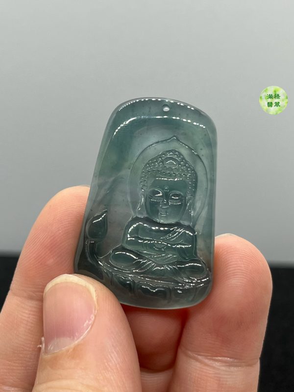 翡翠A貨玉器玉藍水玉佛寶寶佛翡翠吊墜 佛祖嬰兒面相呈現法相 肉嘟嘟臉蛋 很萌很可愛 - Image 7