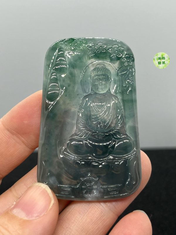 翡翠A貨玉器玉藍水玉佛祖大日如來釋迦牟尼翡翠吊墜 他的慈悲和仁愛 被世人敬仰信奉