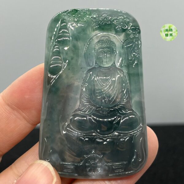 翡翠A貨玉器玉藍水玉佛祖大日如來釋迦牟尼翡翠吊墜 他的慈悲和仁愛 被世人敬仰信奉