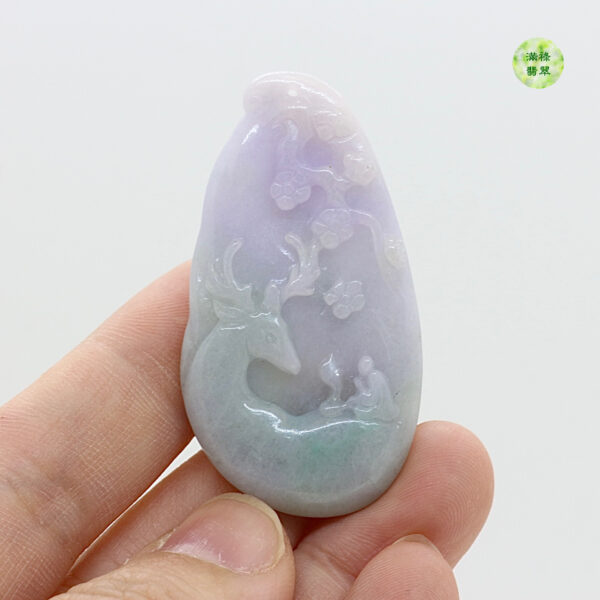 翡翠玉器A貨玉梅花鹿翡翠吊墜 祿鹿 便是祥瑞的鹿 也是富貴的鹿 - Image 4