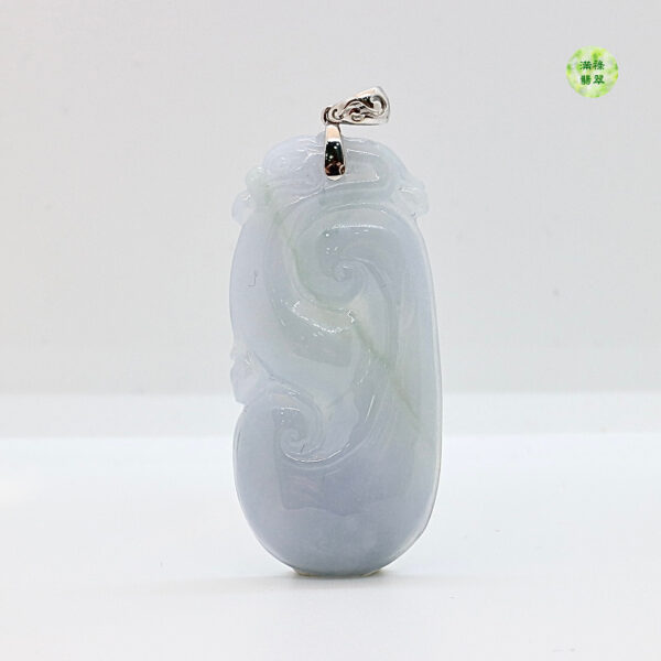 18K翡翠A貨玉器紫羅蘭如意翡翠吊墜紫色如意 紫帶著仙氣 像對它念念不忘的溫婉女子 - Image 4