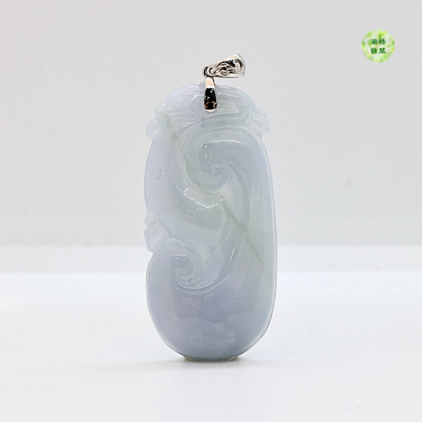 18K翡翠A貨玉器紫羅蘭如意翡翠吊墜紫色如意 紫帶著仙氣 像對它念念不忘的溫婉女子 - Image 5